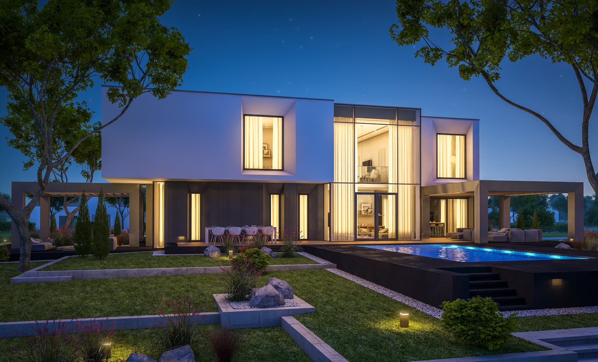 Дом – от 450 кв. м с панорамным остеклением